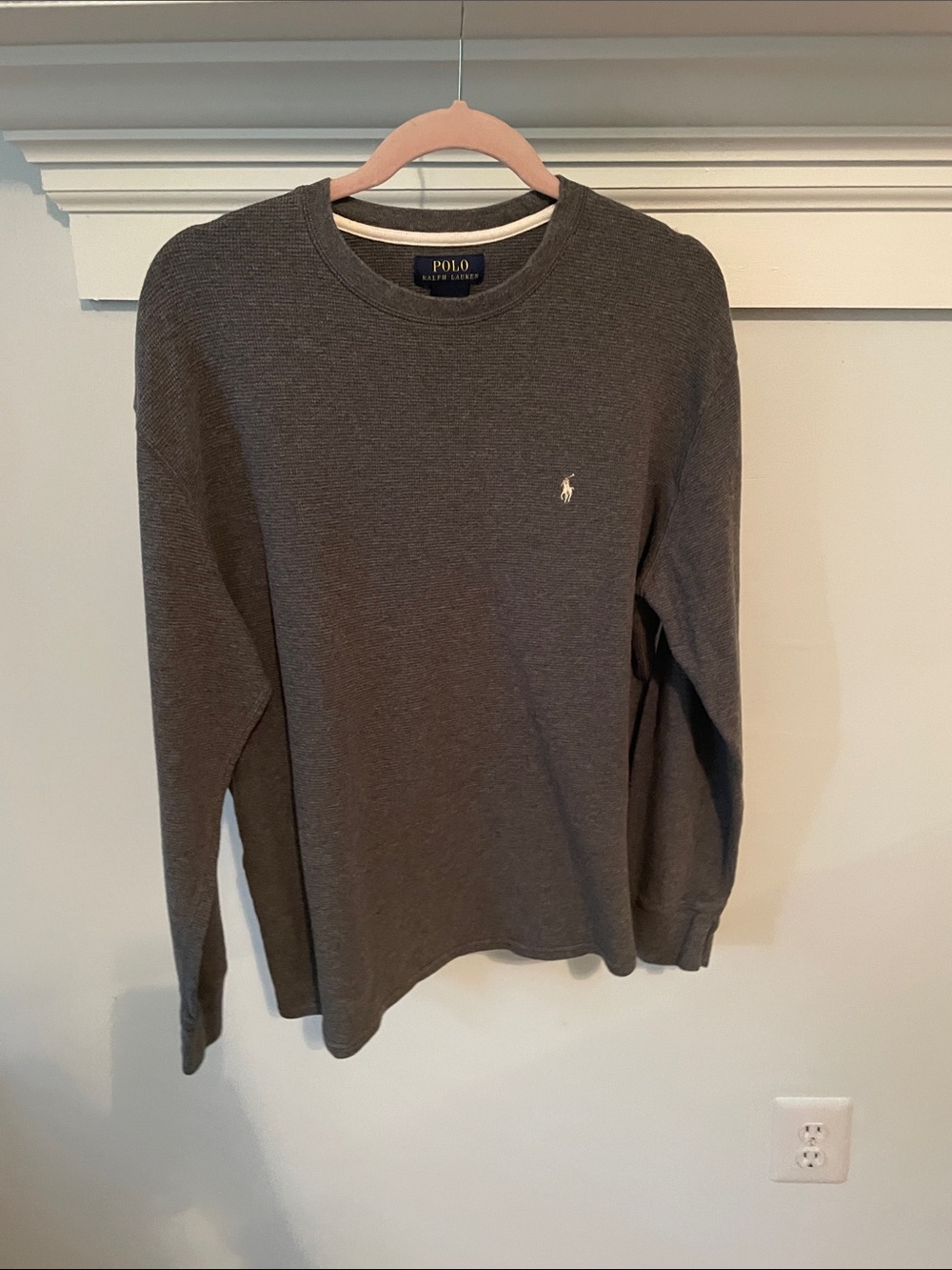Polo by Ralph Lauren Men's Dark Gray Long-Sleeve Crewneck Shirt